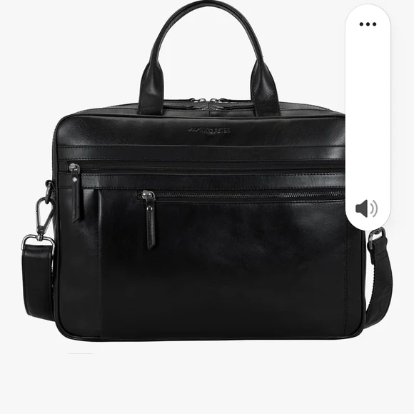 New -MARC PETER Black Leather Men's or Womens Laptop/Briefcase - Picture 9 of 12